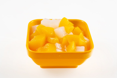   椰肉黄桃罐头  