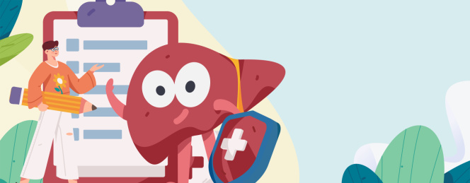 全国护肝日医疗人物扁平矢量概念运营手绘插