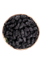 白底上放着一筐桑葚