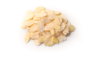 白底上的杏仁片