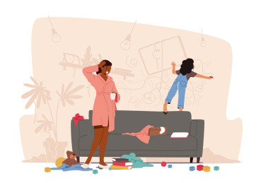 妈妈苦恼家里一团乱