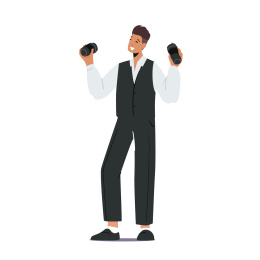 身穿俐落制服的调酒师