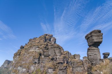 世界自然遗产贵州梵净山蘑菇石与老金顶全景