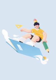 简约创意教育学生人物插画