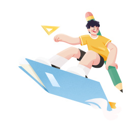 简约创意教育学生人物插画