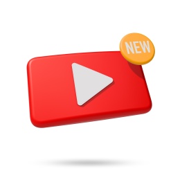 红色的视频播放按钮图标