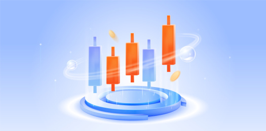 财经股市K线图立体插画