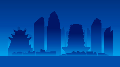 淄博城市赛博朋克插画