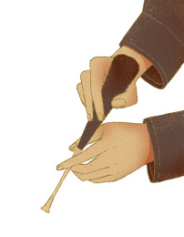 手拿木工工具刻刀雕刻劳动人民工人兄弟手工