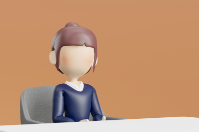 3D 坐在扶手椅上的3D女子