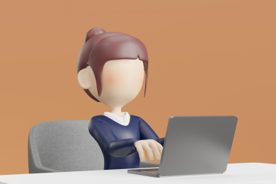 3D 坐在扶手椅上的3D女子