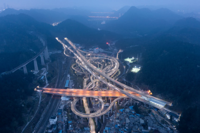 贵州贵阳黔春立交桥夜景