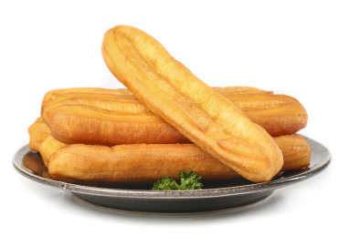 白底上的香酥油条