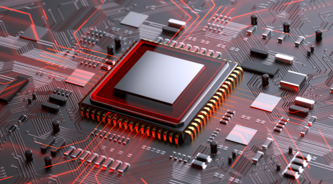 国产红色芯片新创概念海报