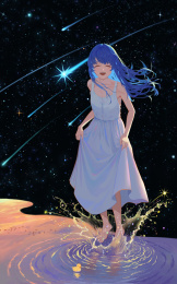 踩水的少女