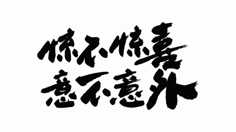 中国手写书法字体惊不惊喜意不意外