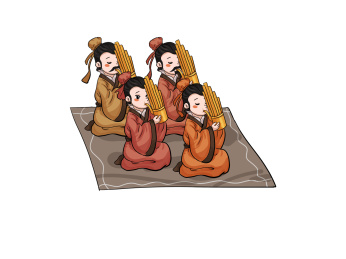 成语古代红衣服滥竽充数元素
