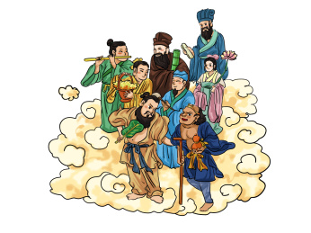成语八个人神话故事八仙过海元素