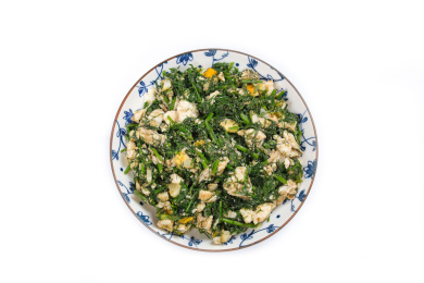 家常小炒菜肴小炒茴香苗咸蛋