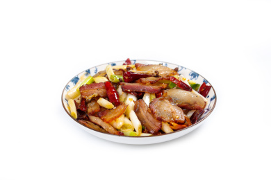 美味家常菜大葱炒腊五花肉
