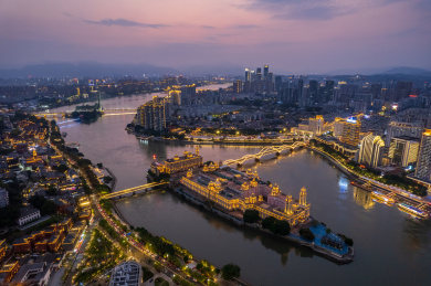 中国福建省福州市中洲岛航拍