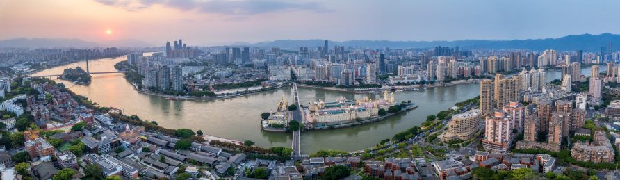 中国福建省福州市中洲岛航拍