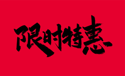 黑色手写限时特惠艺术字
