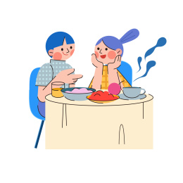 用餐情侣