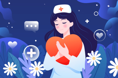 美丽白衣天使庆祝国际护士节医疗爱心插画