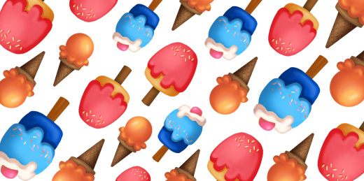 多种不一样的甜甜雪糕插画
