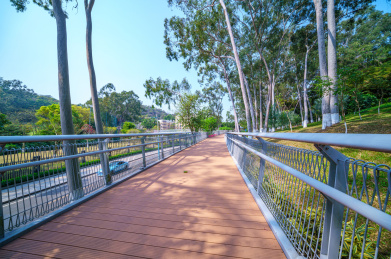 广州麓湖公园休闲环山栈道云道