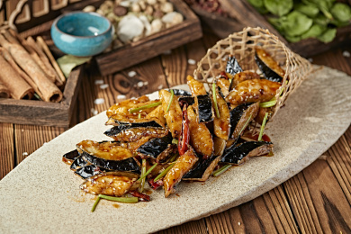 糖醋酱香糖醋风味炸茄子