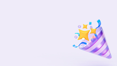 3D创意节日拉炮庆祝主题横幅模板