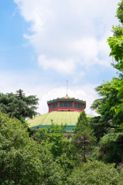蓝天下绿树成荫的东南大学四牌楼校区