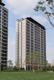 现代高层住宅南向人视角度照片