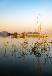 山东济宁邹城孟子湖夏天自然风景景观