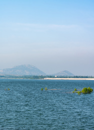 山东济宁邹城孟子湖夏天自然风景景观