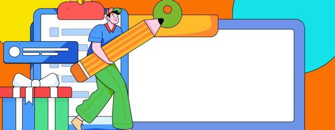 邀请好友进行问卷调查扁平矢量概念运营手绘