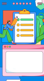 邀请好友进行问卷调查扁平矢量概念运营手绘