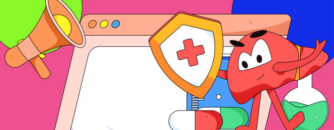 全国护肝日医疗人物扁平矢量概念运营手绘插