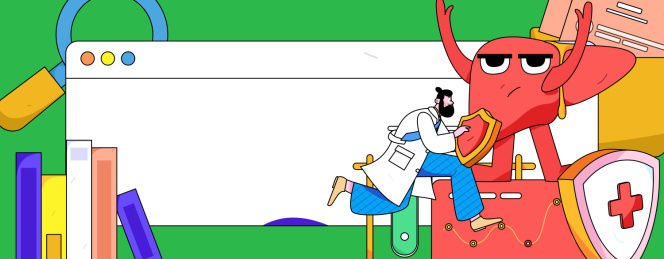 全国护肝日医疗人物扁平矢量概念运营手绘插