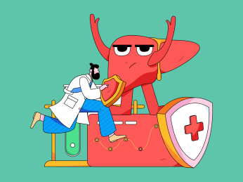 全国护肝日医疗人物扁平矢量概念运营手绘插