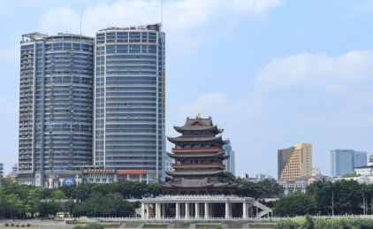 广西南宁畅游阁城市风光建筑