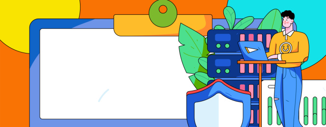 商务网络安全人物扁平矢量概念运营手绘插画