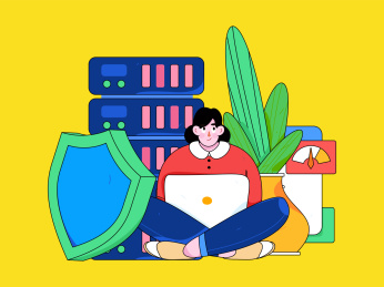 商务网络安全人物扁平矢量概念运营手绘插画