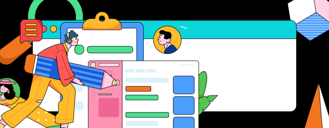 求职面试的人员扁平矢量概念运营手绘插画