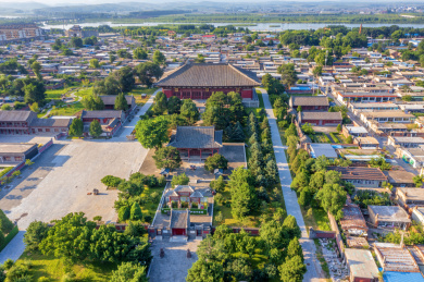 中国辽宁锦州义县奉国寺航拍风光