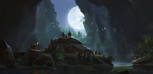 洞穴内的人类遗迹里生活着一群精灵