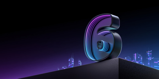 倒计时6天数字赛博朋克霓虹渐变立体海报