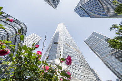 中国山东省会济南第一高楼云鼎大厦办公楼宇